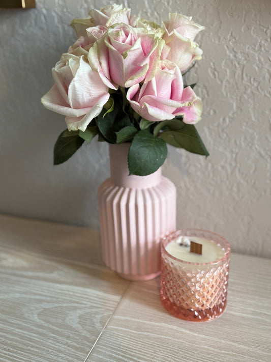 pink jar scented candle