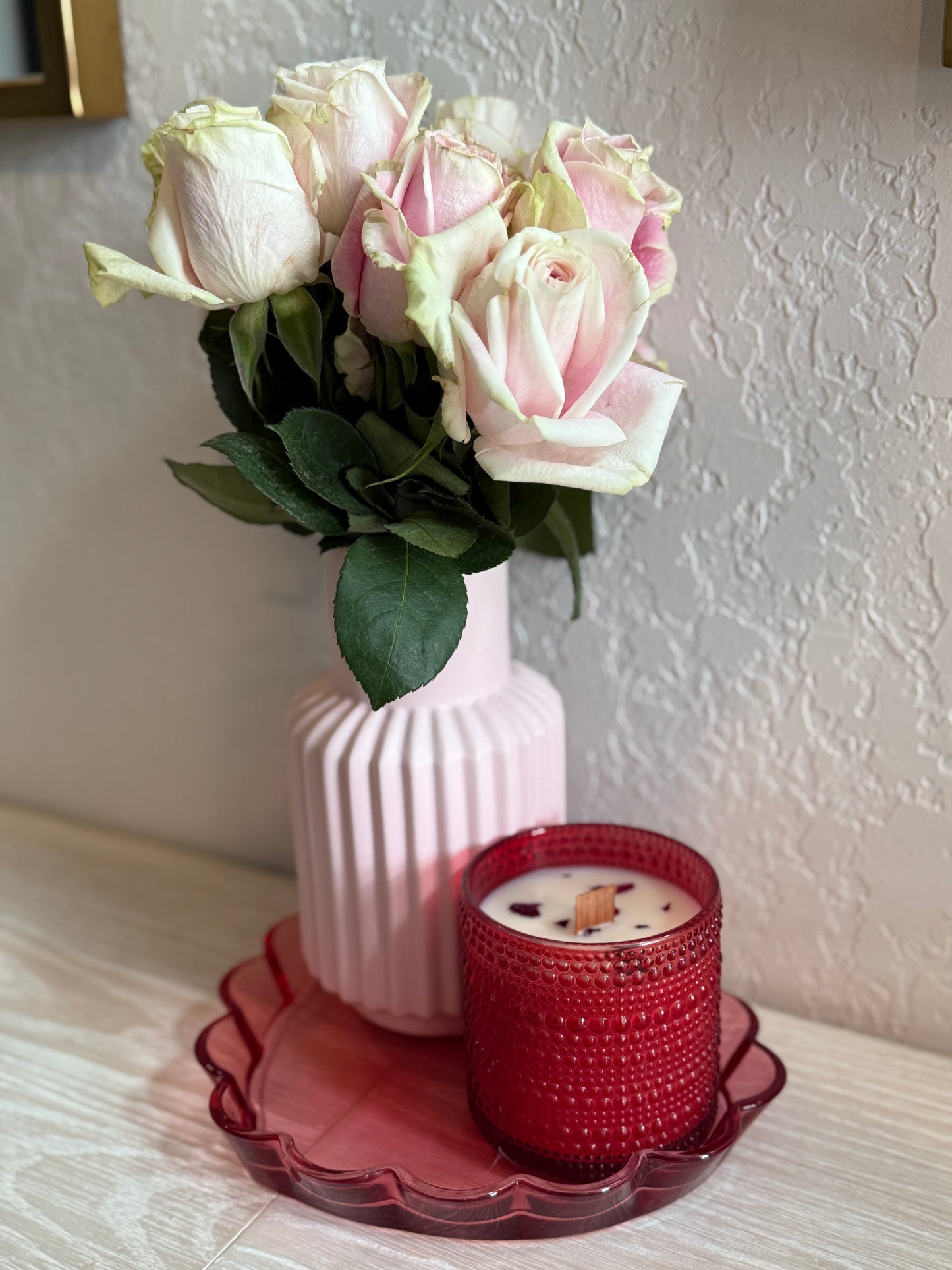 Pink roses 14oz candle