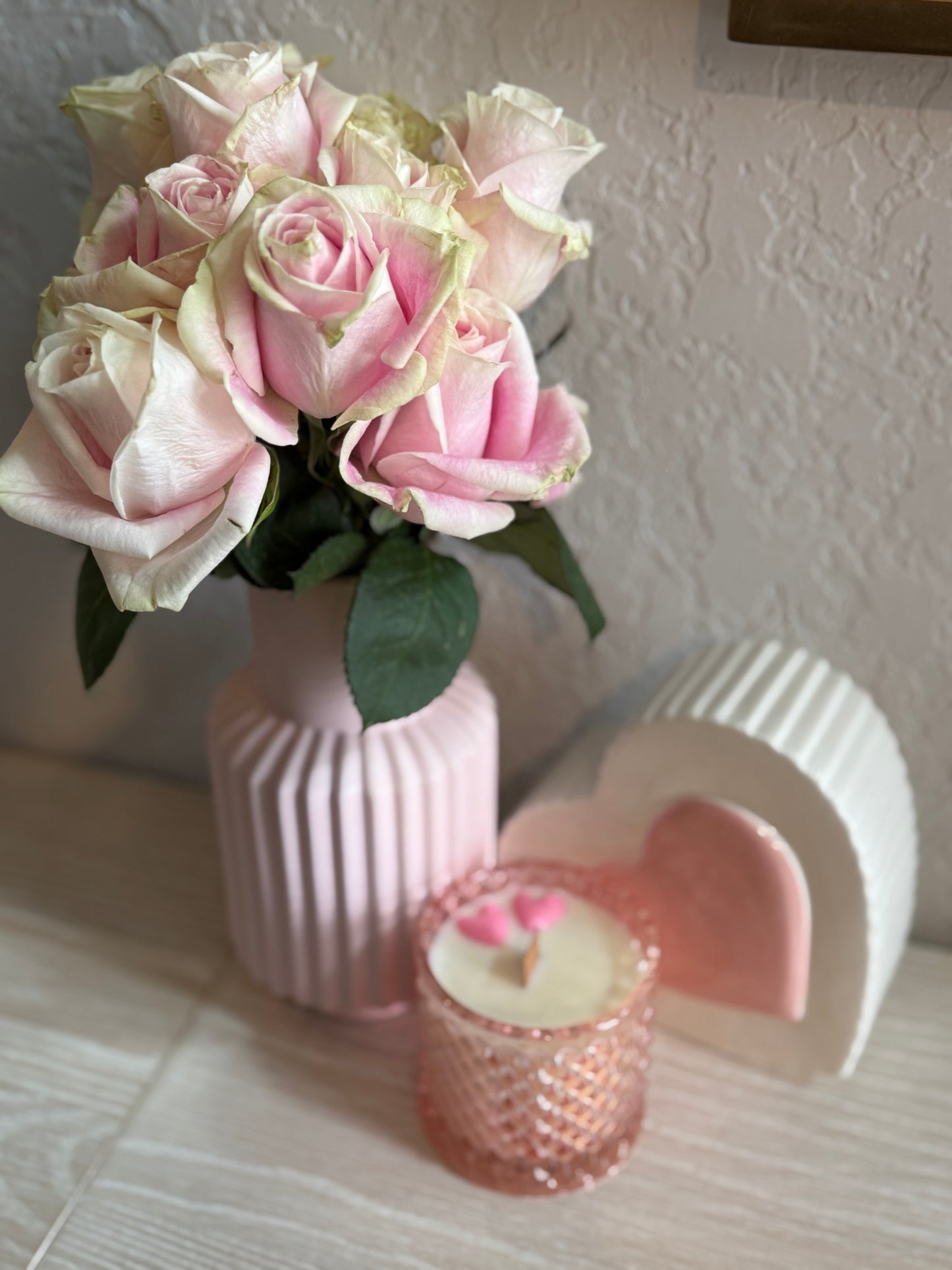 Pink jar scented candle