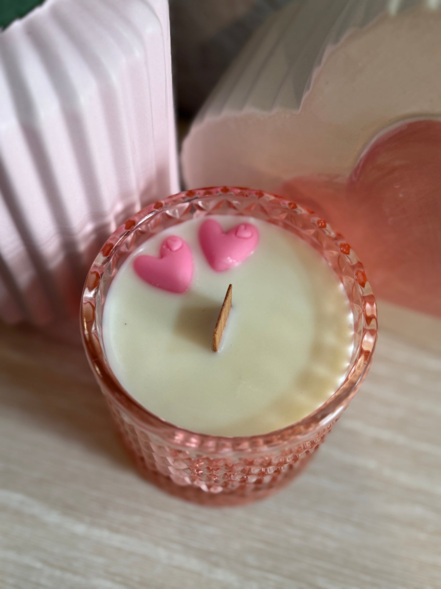 Pink jar scented candle