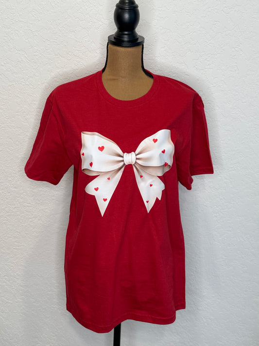 Bow and heart t shirt