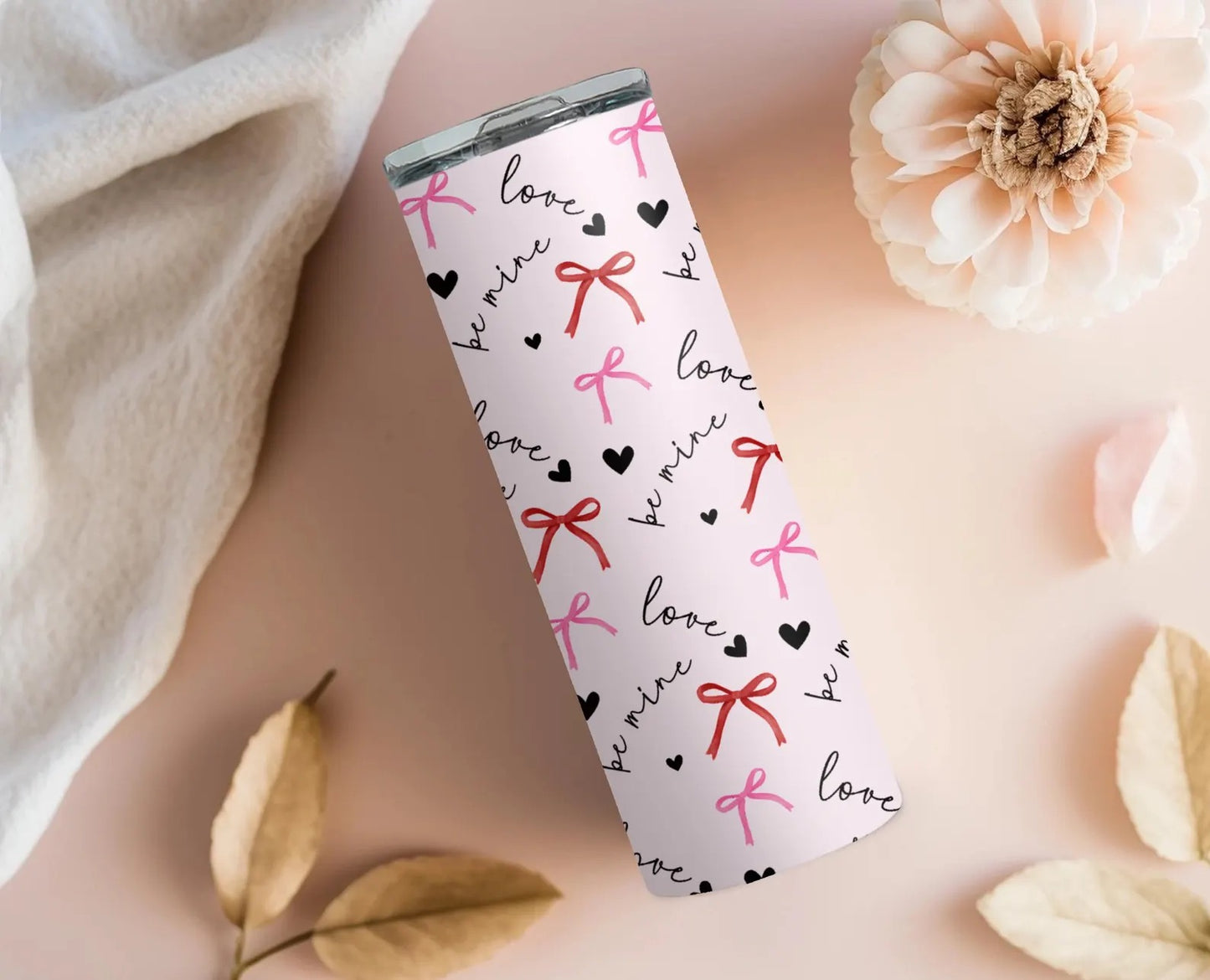 heart and bows 20oz Skinny tumbler